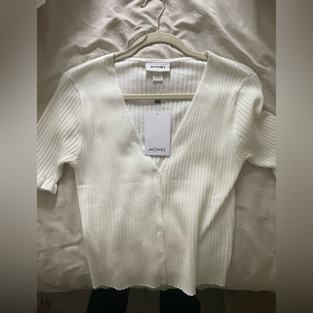 Cream short sleeve cardi
